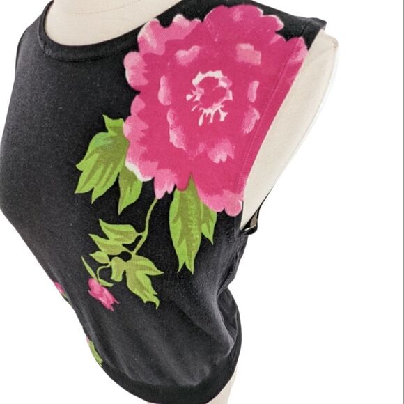 Silk blend bold rose and black sweater vest medium - Picture 6 of 7